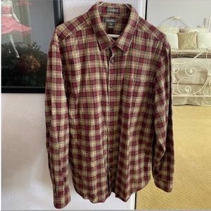 Men's Eddie Bauer Plaid Long Sleeve Flannel Size Large